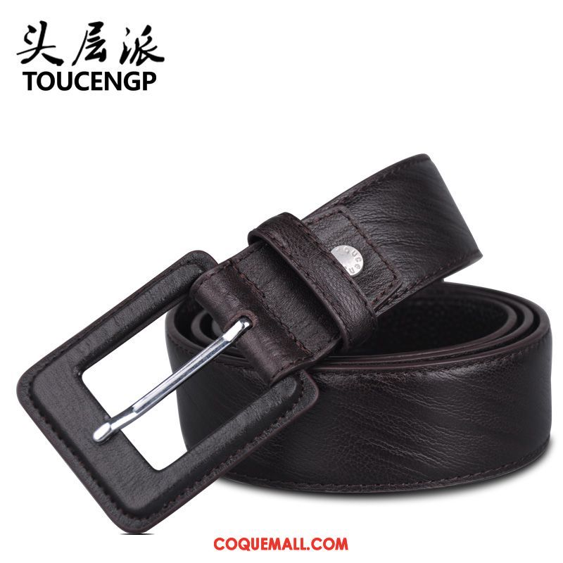 Ceinture Homme Métal Cuir Véritable Personnalité, Ceinture Jeans Sided Dunkel