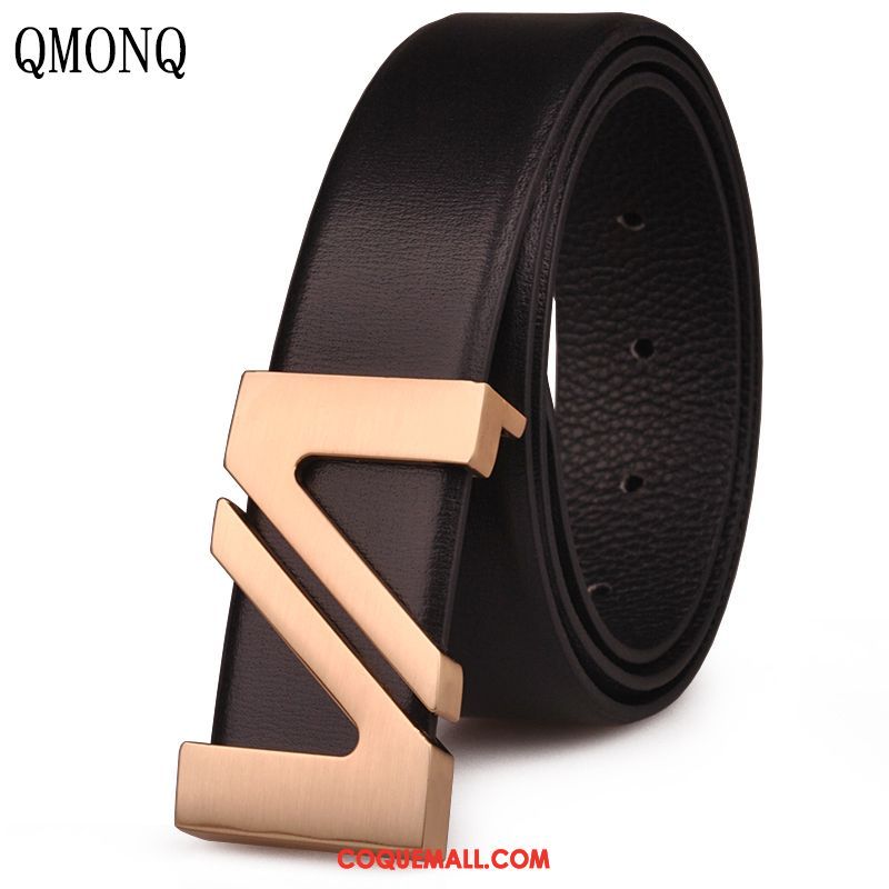 Ceinture Homme Noir Lisse Jeunesse, Ceinture Entreprise Tendance