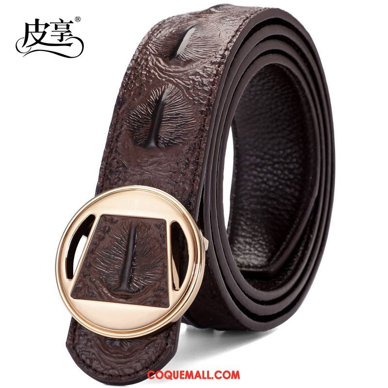 Ceinture Homme Personnalité Jeunesse Loisir, Ceinture Cuir De Vache Mode