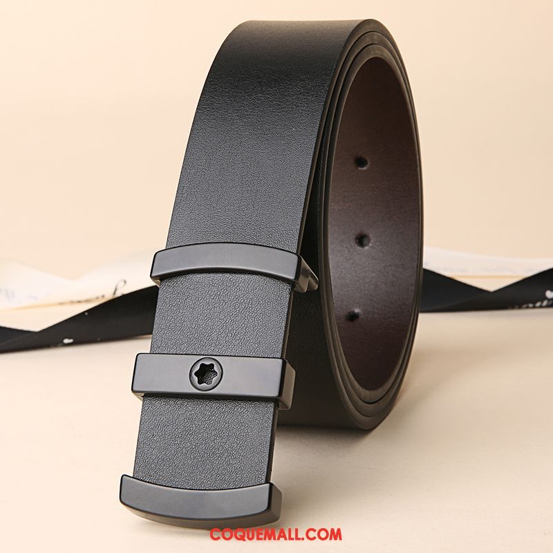 Ceinture Homme Simple Cuir Véritable Mode, Ceinture Étudiant Tendance