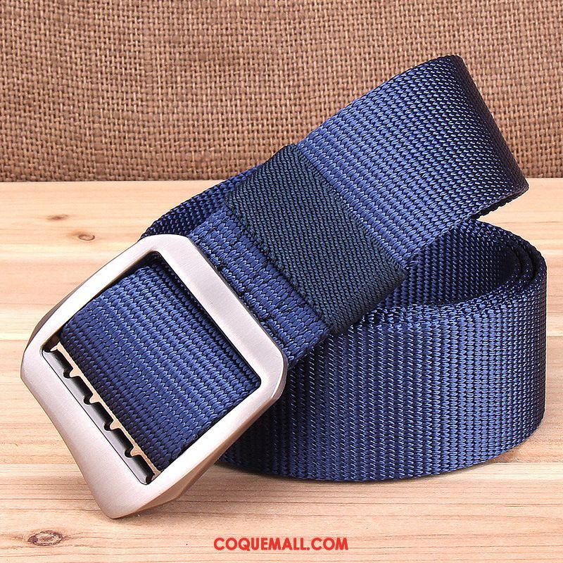 Ceinture Homme Simple Toile Femme, Ceinture Lisse Bleu