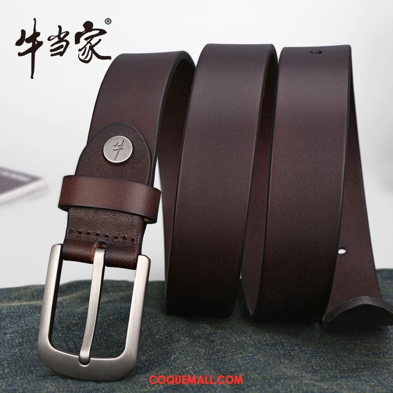 Ceinture Homme Étroit Étroit Couche De Tête, Ceinture Loisir Cuir Véritable Dunkel