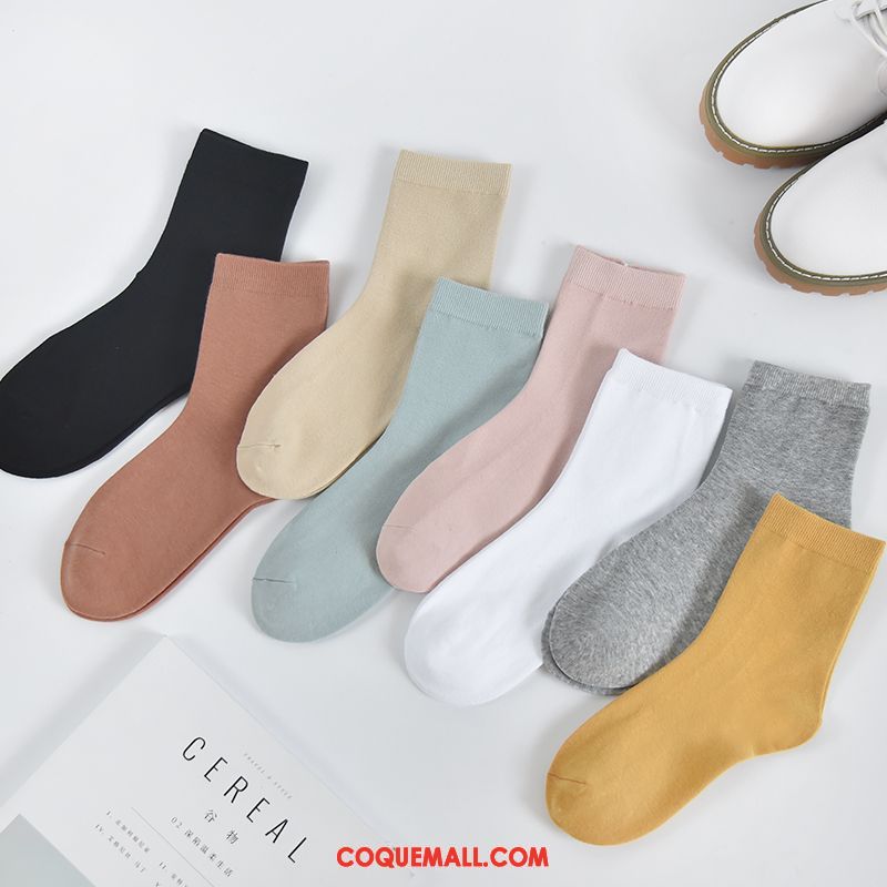 Chaussette Femme Chaussettes En Coton Garder Au Chaud Rétro, Chaussette Milieu Coton