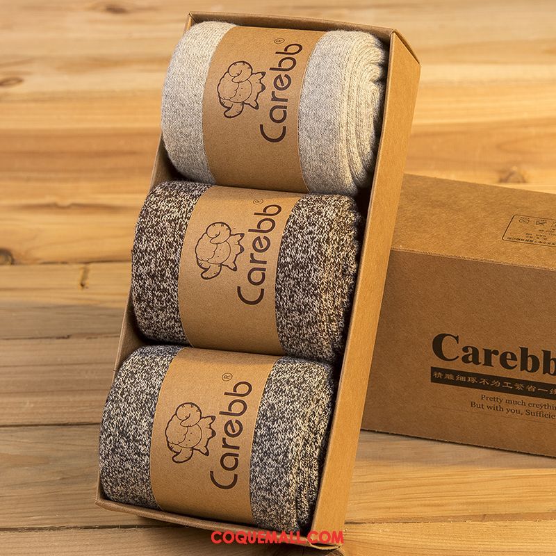 Chaussette Homme Milieu Hiver Garder Au Chaud, Chaussette Terry Plus Épais