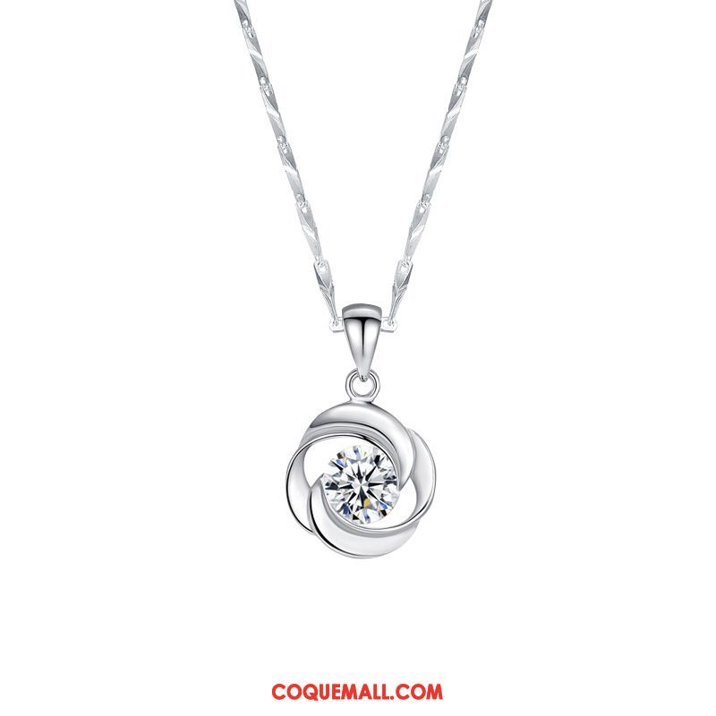 Collier Femme Argenté Le Nouveau Pendentif, Collier Cadeau D'anniversaire Pure