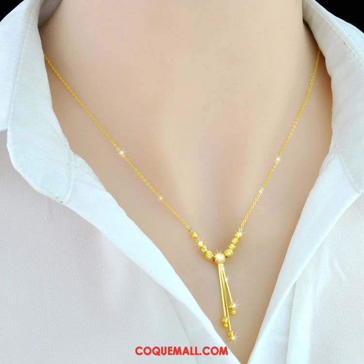 Collier Femme Simple Tassel Argenté, Collier Couleur Tempérament Gold