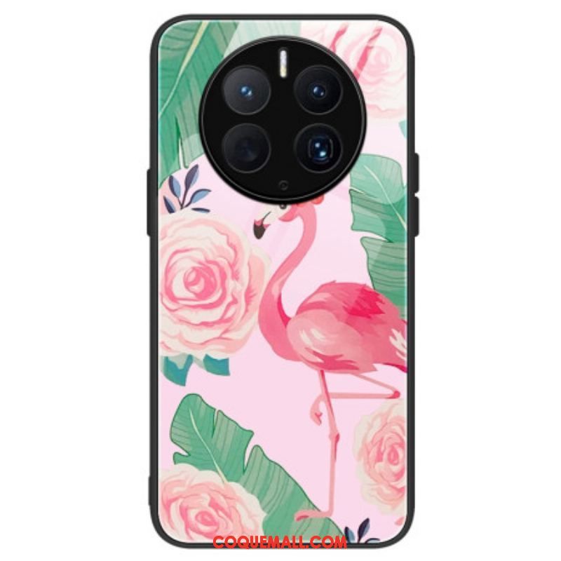 Coque Huawei Mate 50 Pro Verre Trempé Flamant Rose