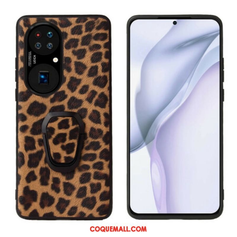 Coque Huawei P50 Pro Style Léopard Anneau-Support