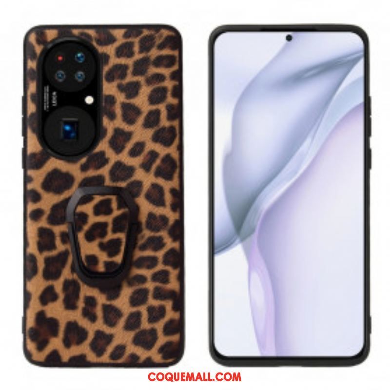 Coque Huawei P50 Style Léopard Anneau-Support