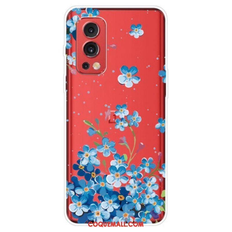 Coque OnePlus Nord 2 5G Fleurs Bleues