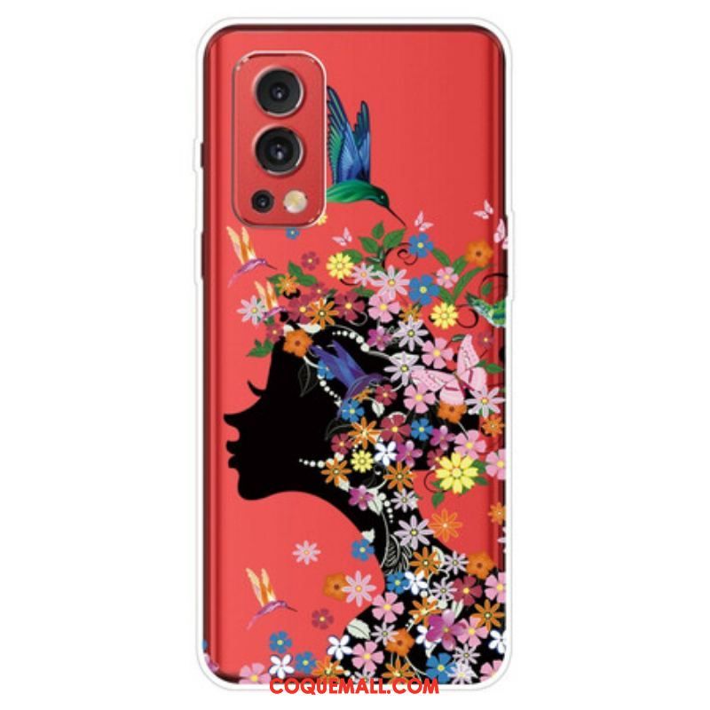 Coque OnePlus Nord 2 5G Transparente Chevelure Fleuri