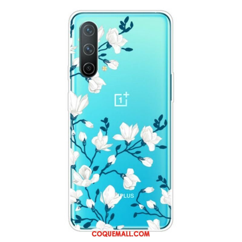 Coque OnePlus Nord CE 5G Fleurs Blanches