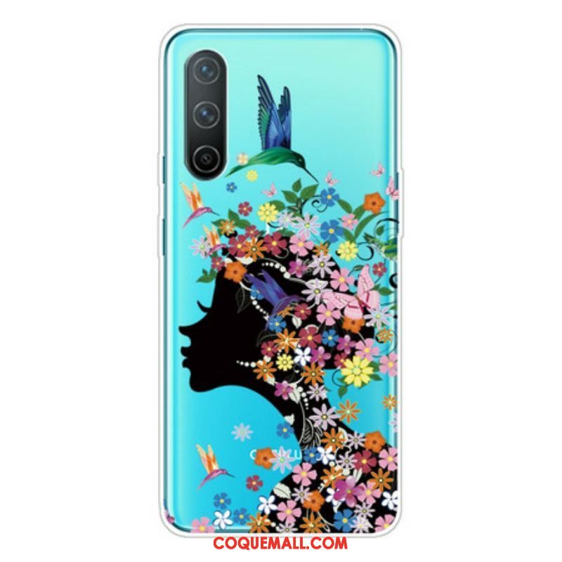 Coque OnePlus Nord CE 5G Transparente Chevelure Fleuri