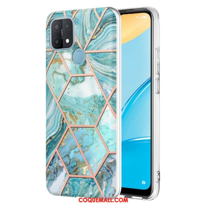 Coque Oppo A15 Marbre Géométrique Flashy