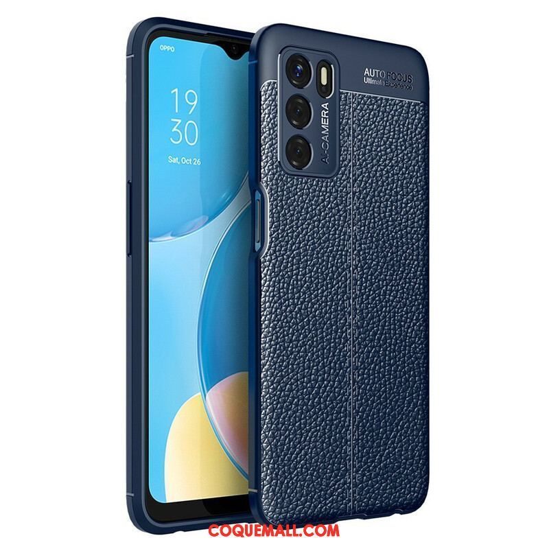 Coque Oppo A16 / A16s Effet Cuir Litchi Double line