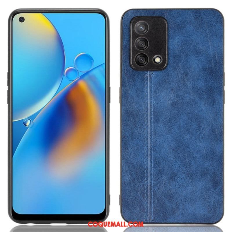 Coque Oppo A74 4G Style Cuir Coutures