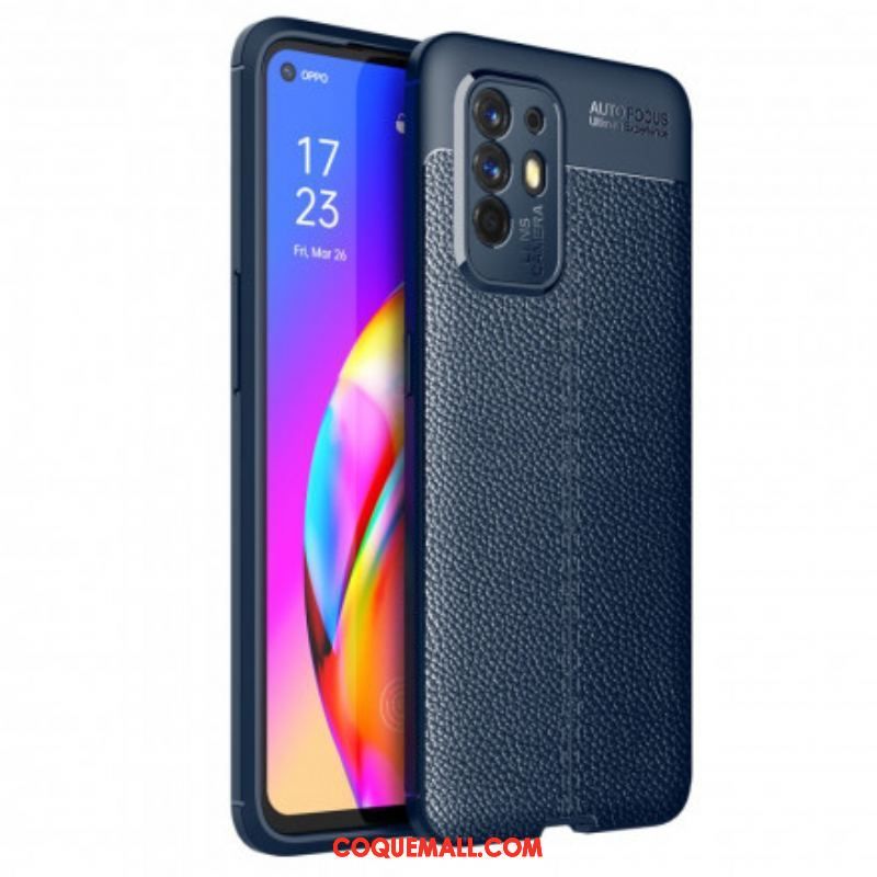 Coque Oppo A94 5G Effet Cuir LItchi