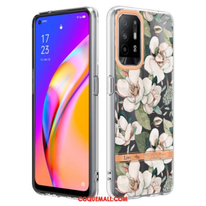 Coque Oppo A94 5G Fleurs Pivoines