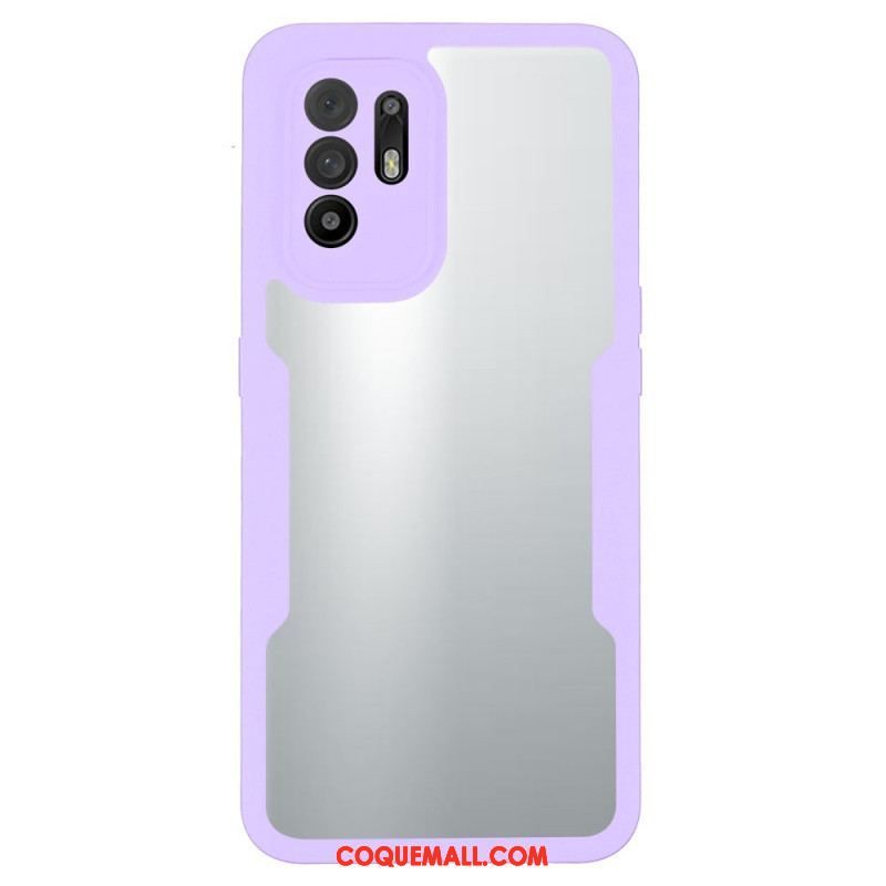 Coque Oppo A94 5G Hybride Rebords Colorés Transparents