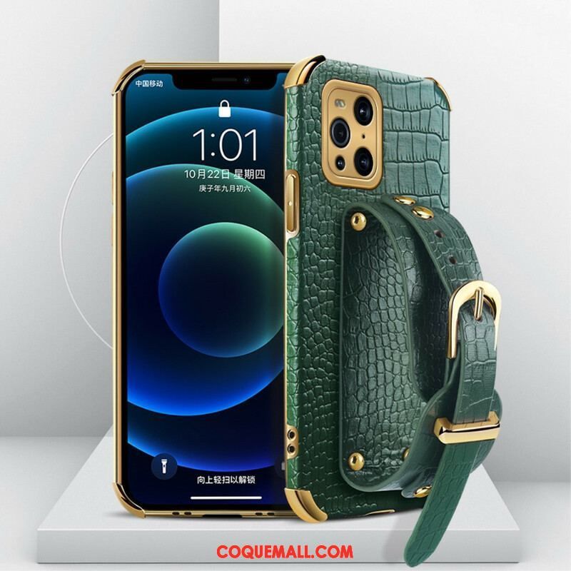 Coque Oppo Find X3 / X3 Pro Croco Bracelet