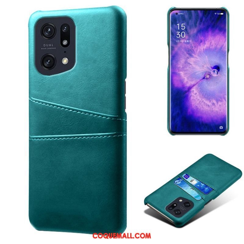 Coque Oppo Find X5 Effet Cuir Porte-Cartes