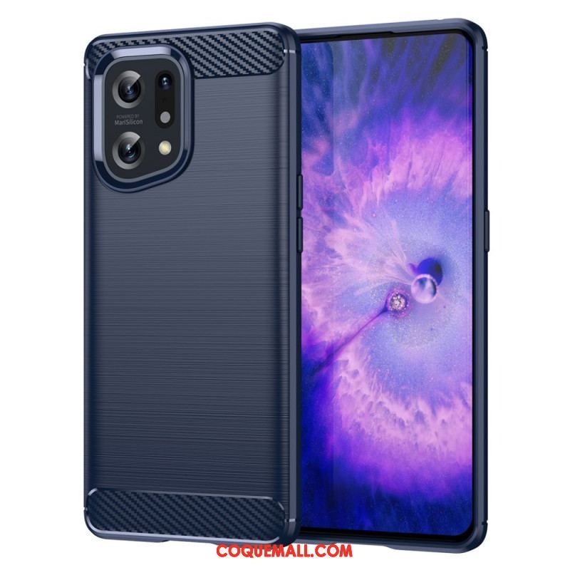 Coque Oppo Find X5 Fibre Carbone Brossée