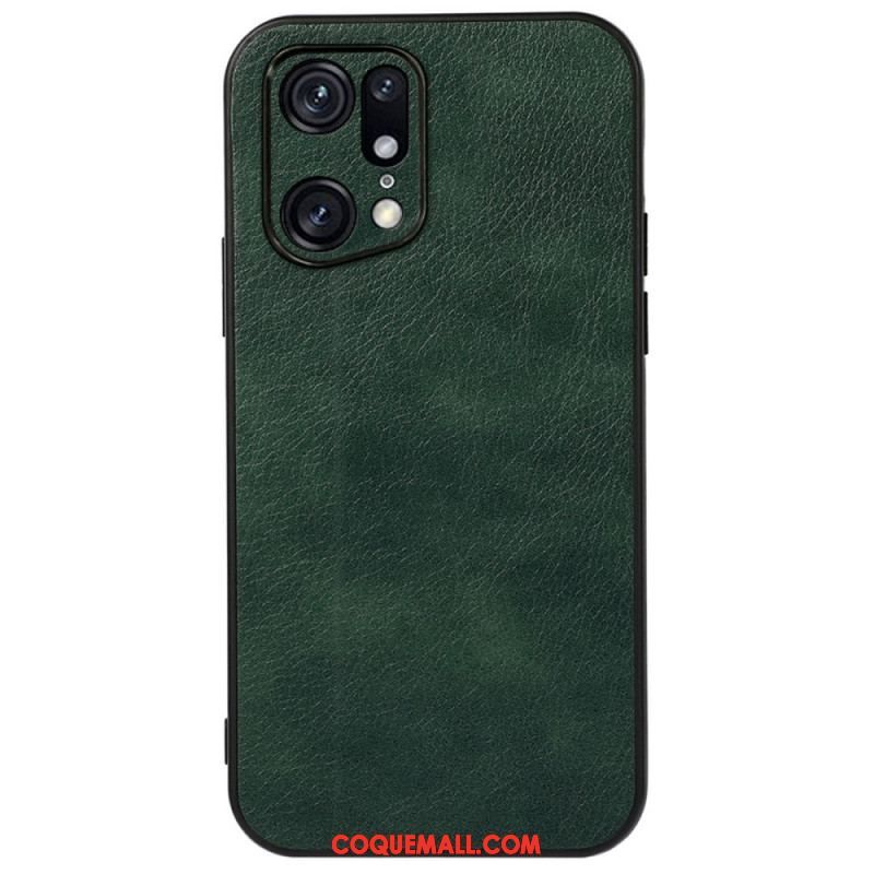 Coque Oppo Find X5 Pro Effet Cuir Litchi