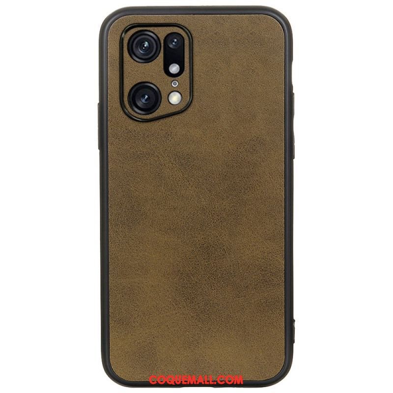 Coque Oppo Find X5 Pro Effet Cuir Look Raffiné