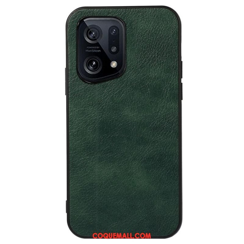 Coque Oppo Find X5 Style Cuir Litch