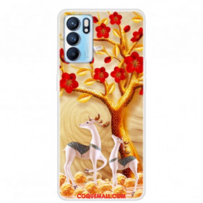 Coque Oppo Reno 6 5G Arbre Doré