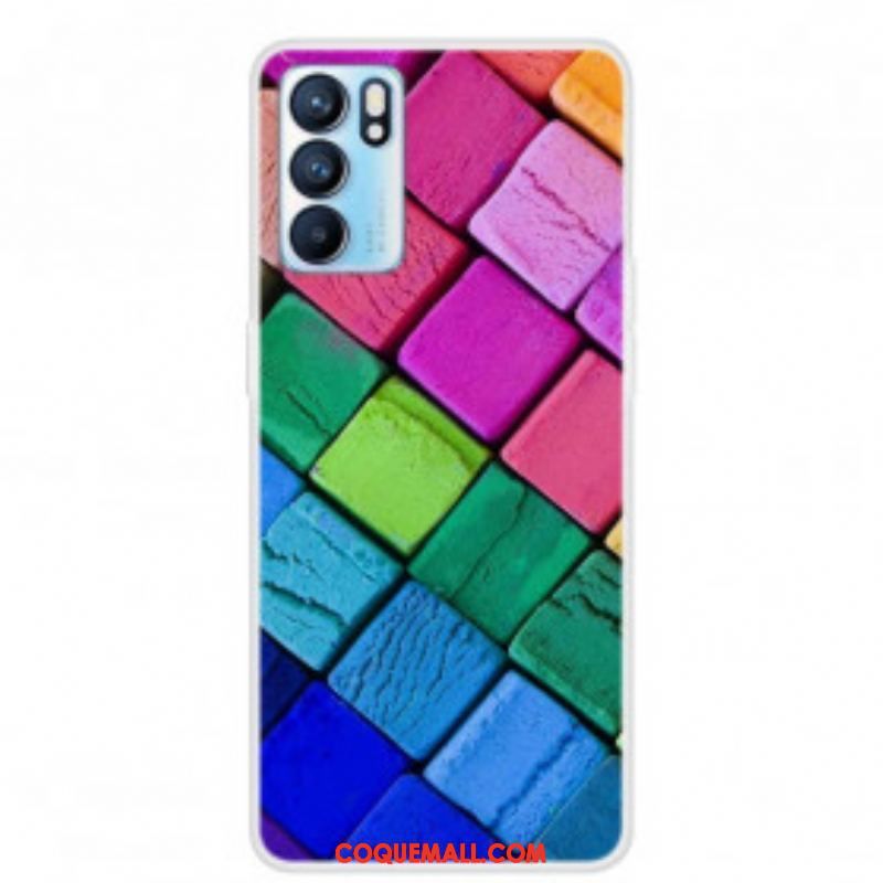 Coque Oppo Reno 6 5G Cubes Colorés