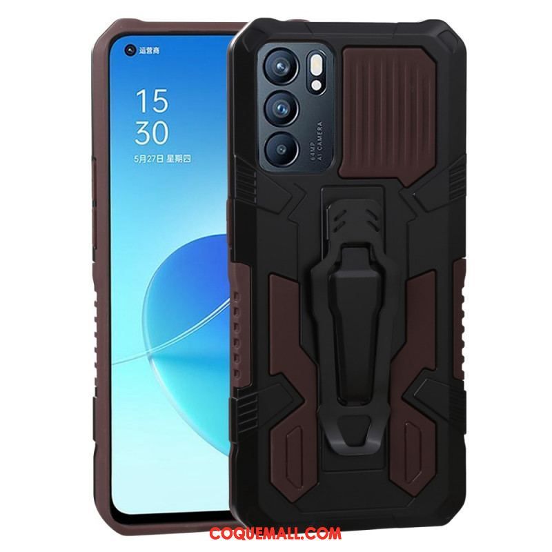 Coque Oppo Reno 6 5G Robot avec Pince Ceinture