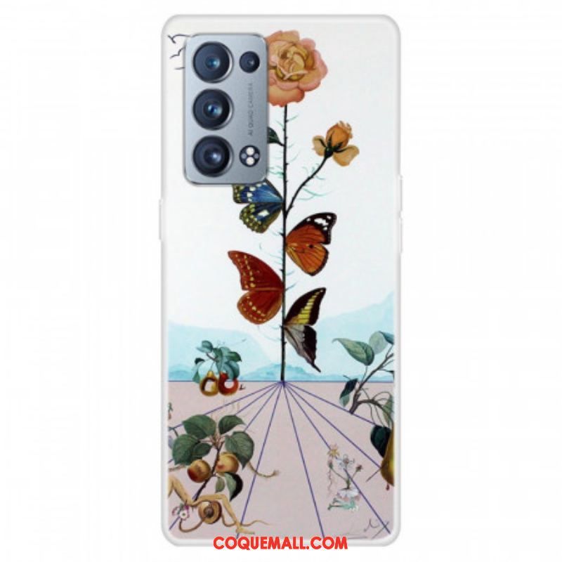 Coque Oppo Reno 6 Pro 5G Papillons de la Nature