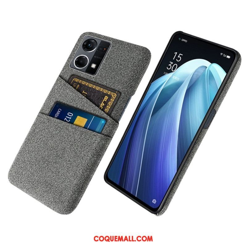 Coque Oppo Reno 7 Porte-Cartes Tissu