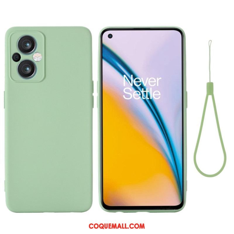 Coque Oppo Reno 8 Lite Silicone Liquide à Lanière