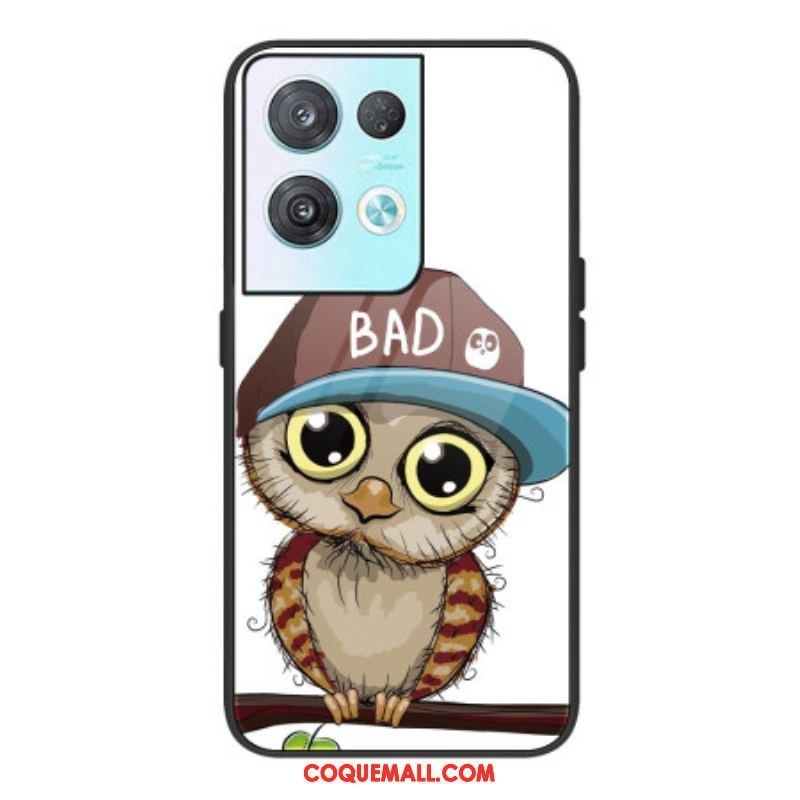 Coque Oppo Reno 8 Verre Trempé Bad Hibou