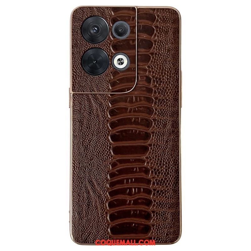 Coque Oppo Reno 8 Vrai Cuir Style Crocodile