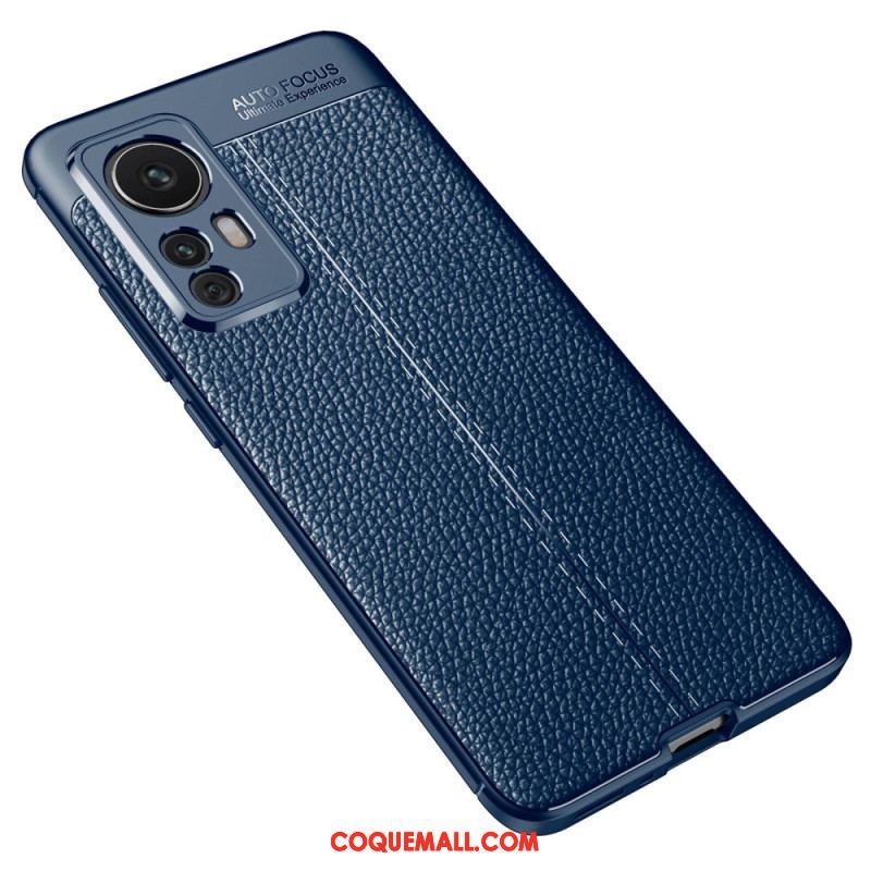 Coque Poco F4 Effet Cuir Litchi Double Line