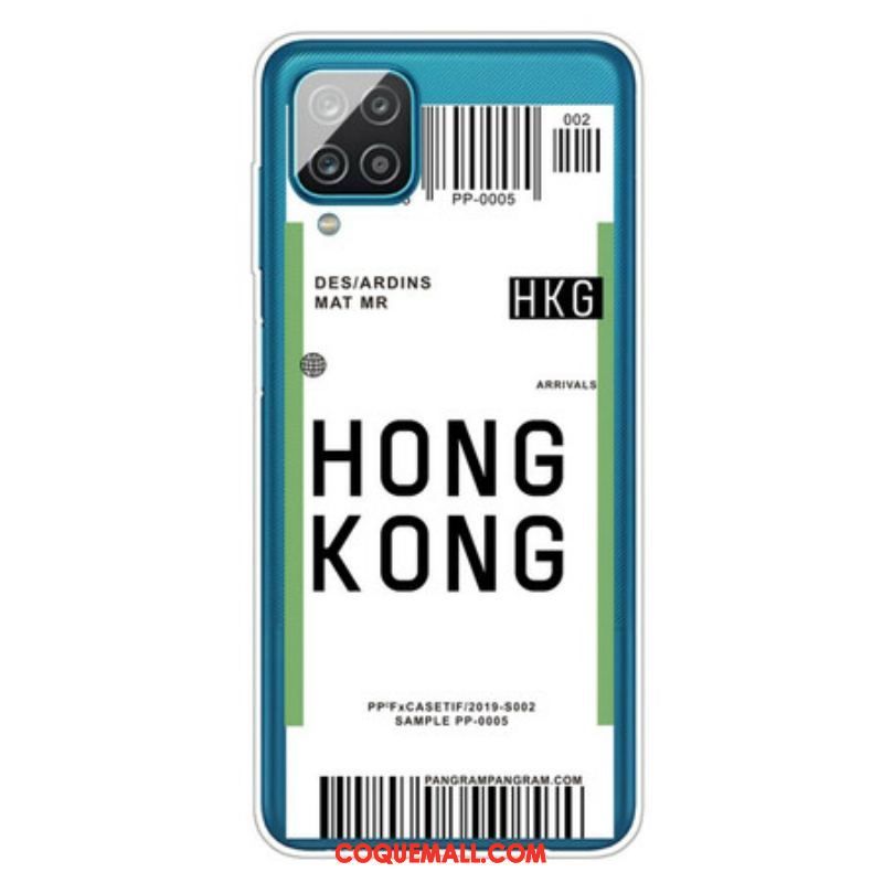 Coque Samsung Galaxy A12 / M12 Boarding Pass to Hong Kong