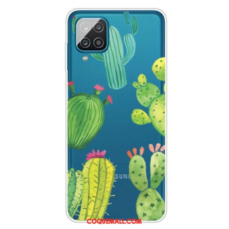 Coque Samsung Galaxy A12 / M12 Cactus Aquarelle