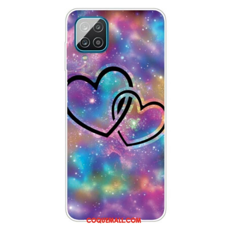 Coque Samsung Galaxy A12 / M12 Coeurs Enchaînés