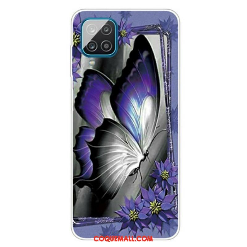 Coque Samsung Galaxy A12 / M12 Papillon Royal