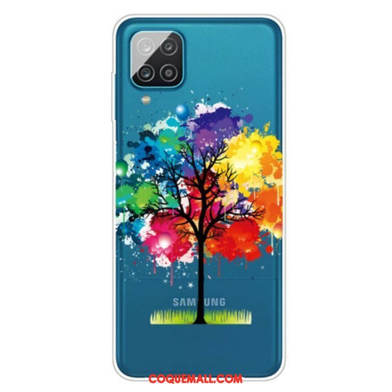 Coque Samsung Galaxy A12 / M12 Transparente Arbre Aquarelle