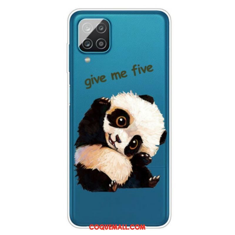 Coque Samsung Galaxy A12 / M12 Transparente Panda Give Me Five