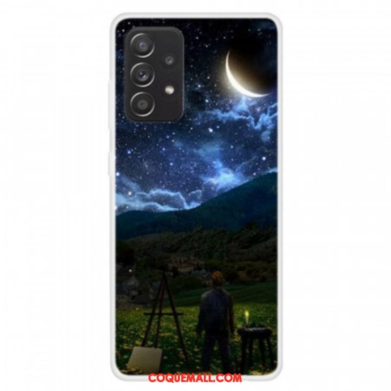 Coque Samsung Galaxy A13 Peintre Dans La Nuit