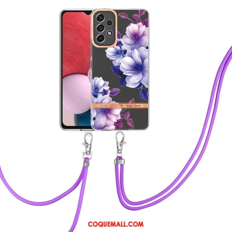 Coque Samsung Galaxy A13 à Cordon Florale