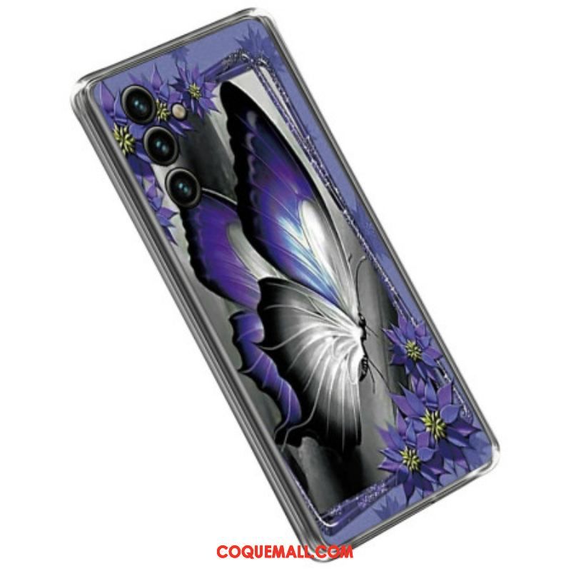 Coque Samsung Galaxy A14 5G / A14 Papillon Violet