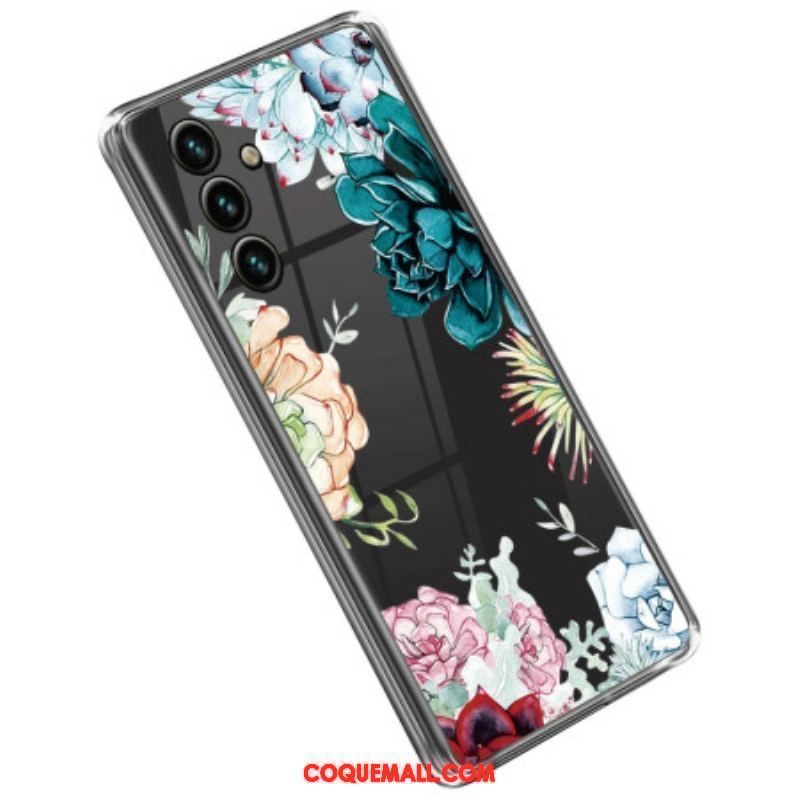 Coque Samsung Galaxy A14 5G / A14 Transparente Bouquet de Fleurs