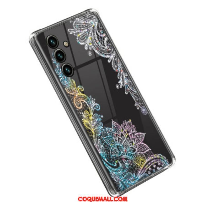 Coque Samsung Galaxy A14 5G / A14 Transparente Dentelle Mandala