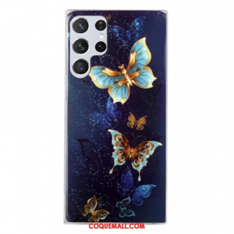 Coque Samsung Galaxy A3 Papillons Fluorescente